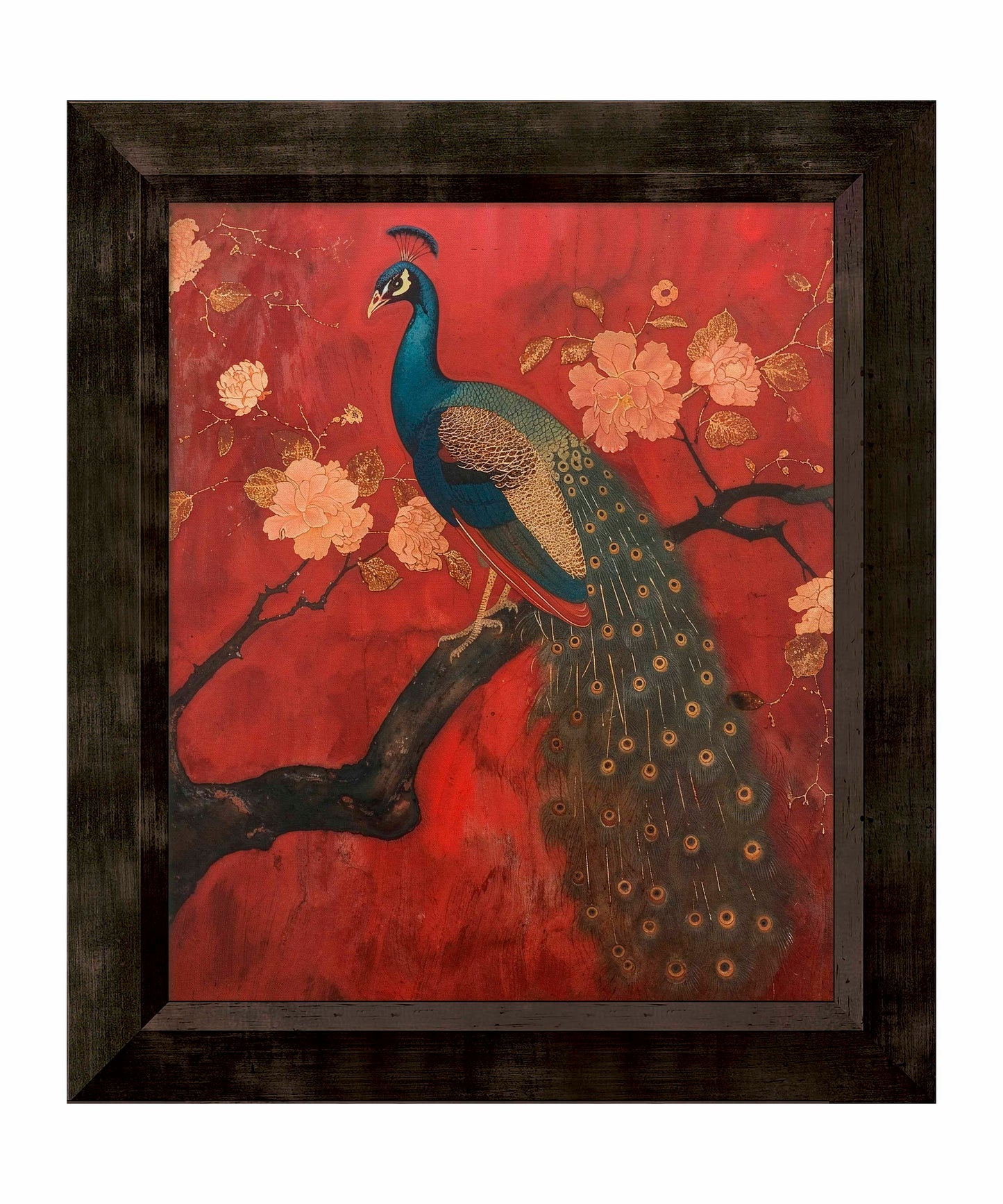 Opulent Grace - Peacock Amidst Blossoms - Limited Edition Canvas