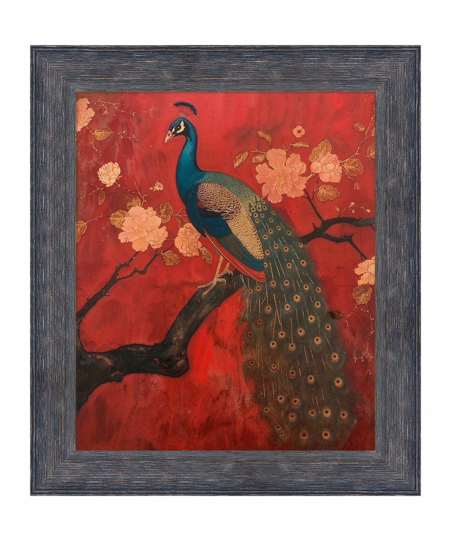 Opulent Grace - Peacock Amidst Blossoms - Limited Edition Canvas