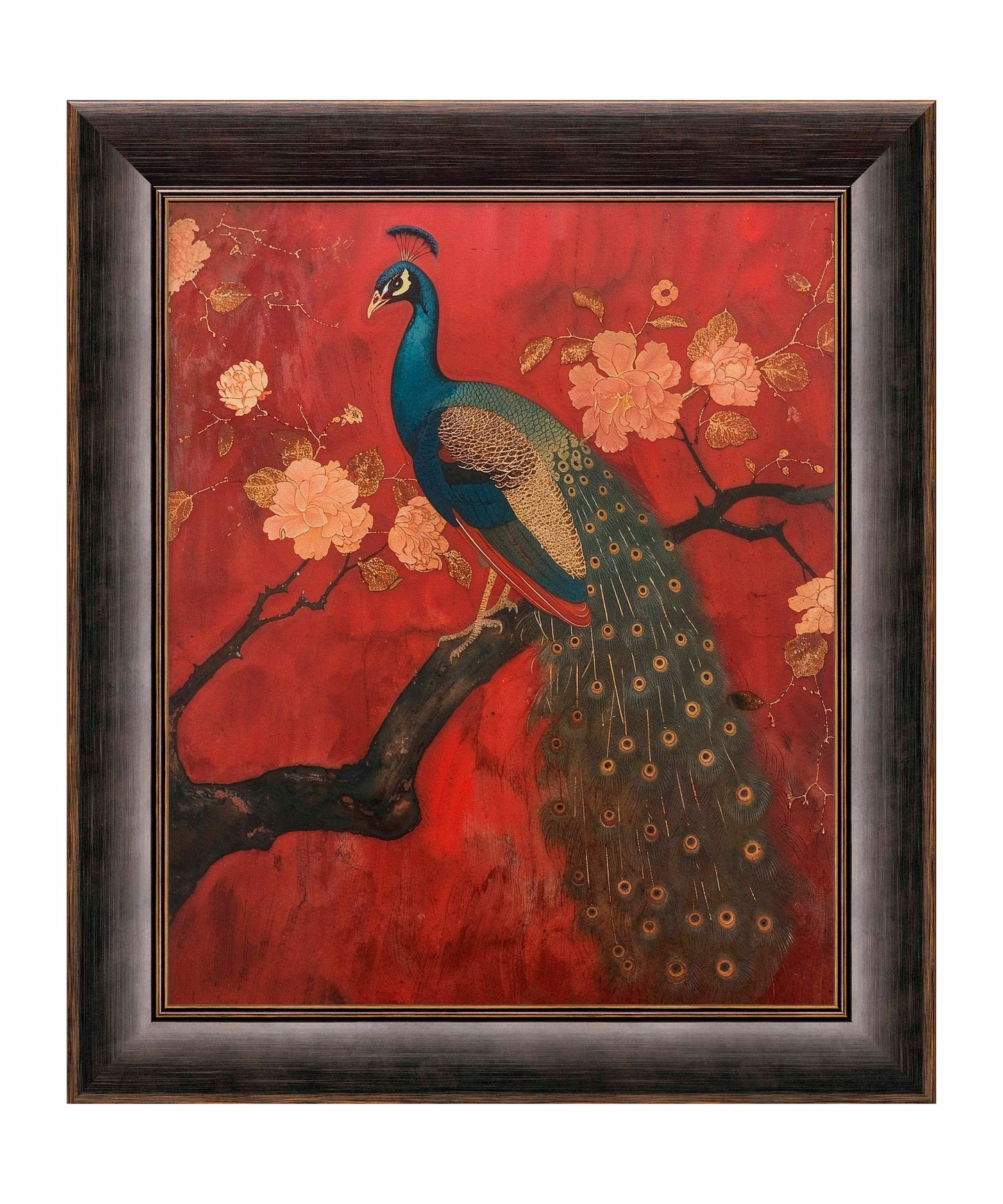 Opulent Grace - Peacock Amidst Blossoms - Limited Edition Canvas