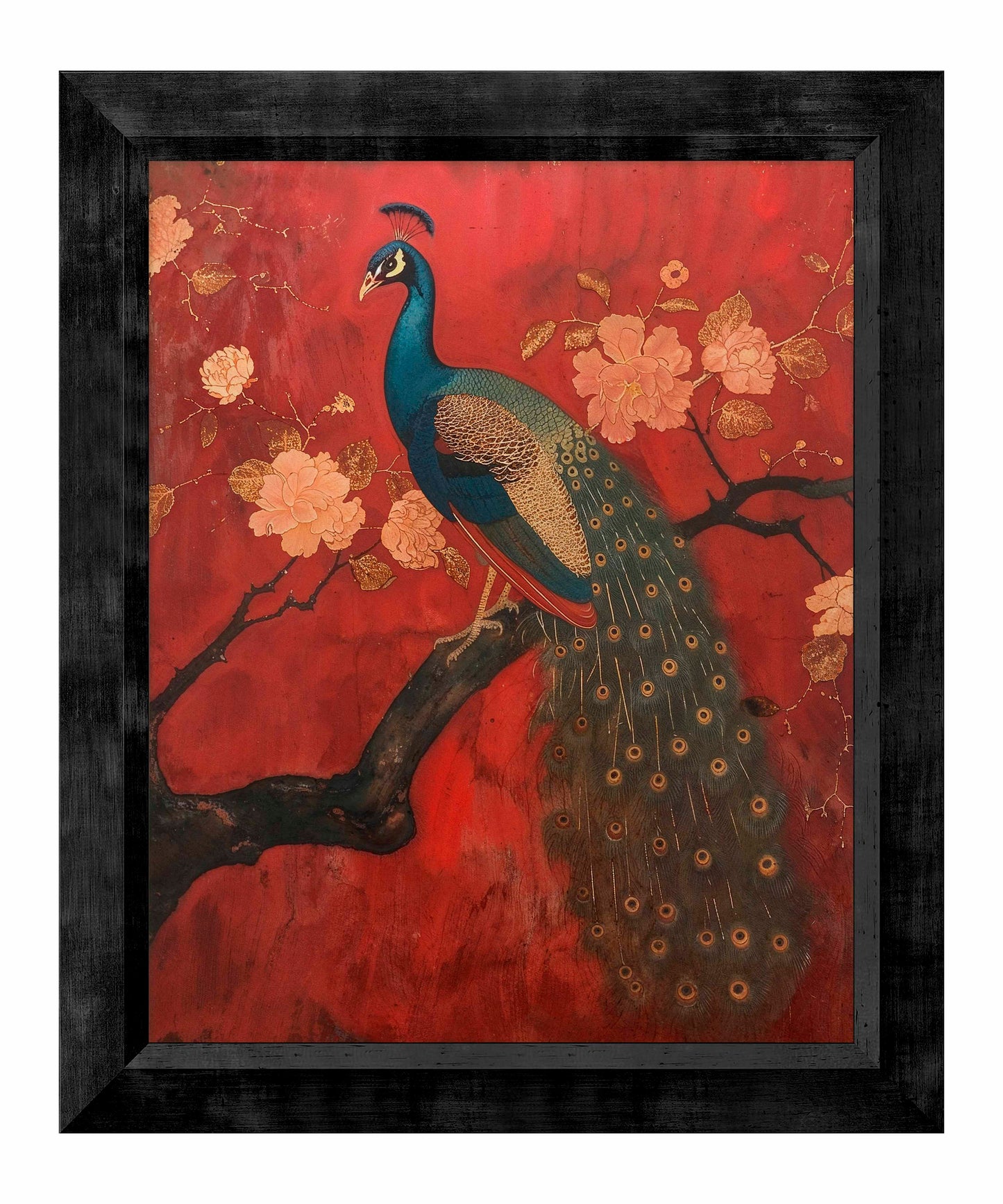 Opulent Grace - Peacock Amidst Blossoms - Limited Edition Canvas