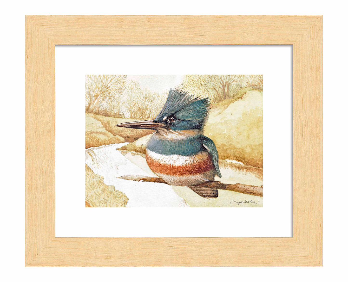 Kingfisher on Fishing River - Art Prints