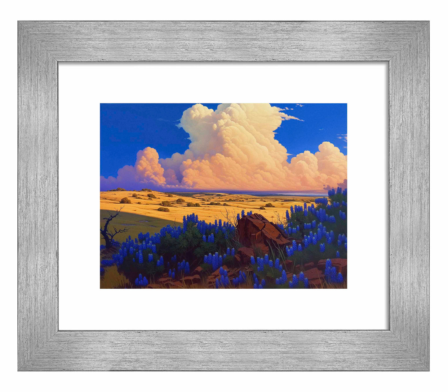 179562_ FRA The Big Fields of Texas II  9X12 Salerno Silver Framed Paper Print.jpg