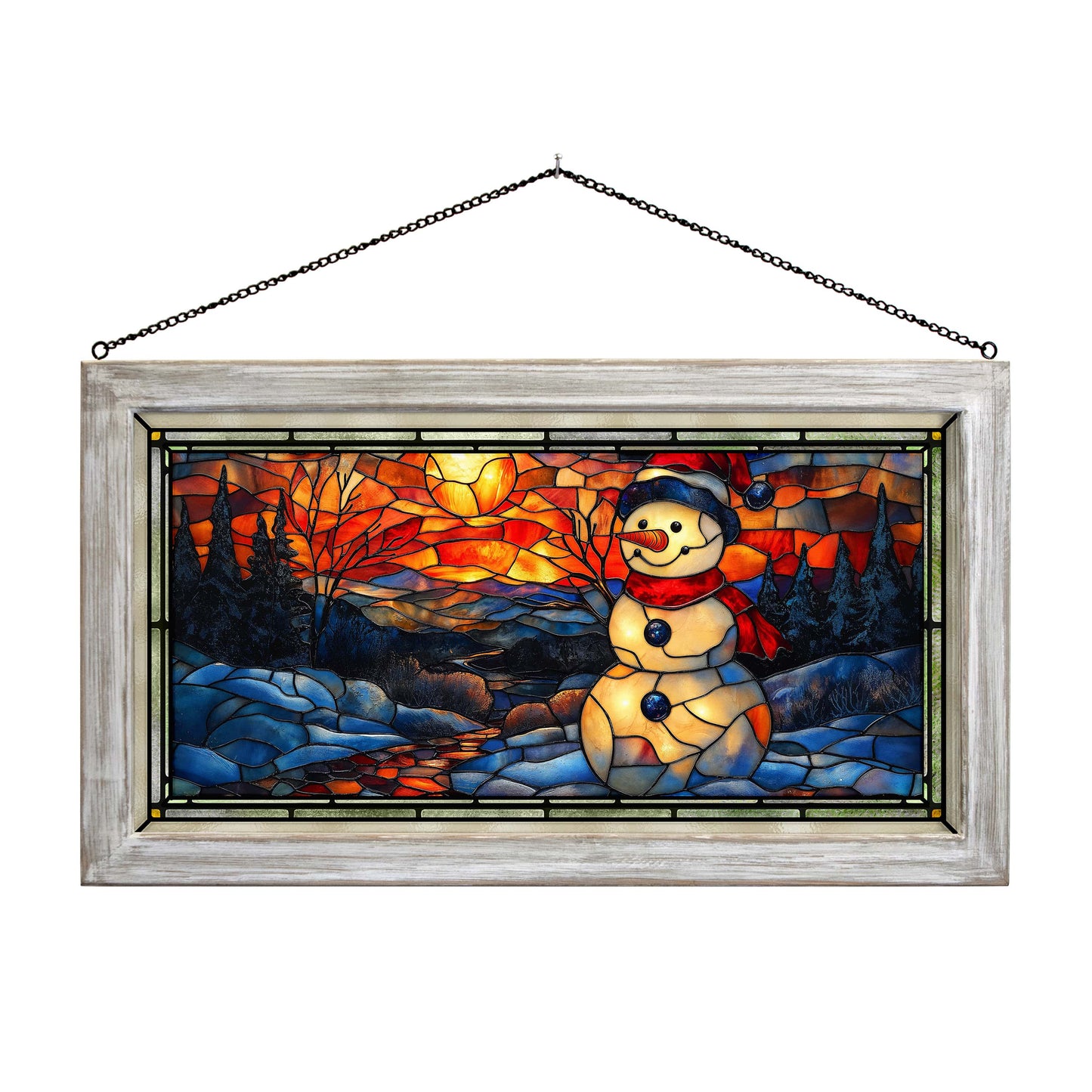 Carrot Nose at Dusk  - 13" x 23" Stained Glass Art