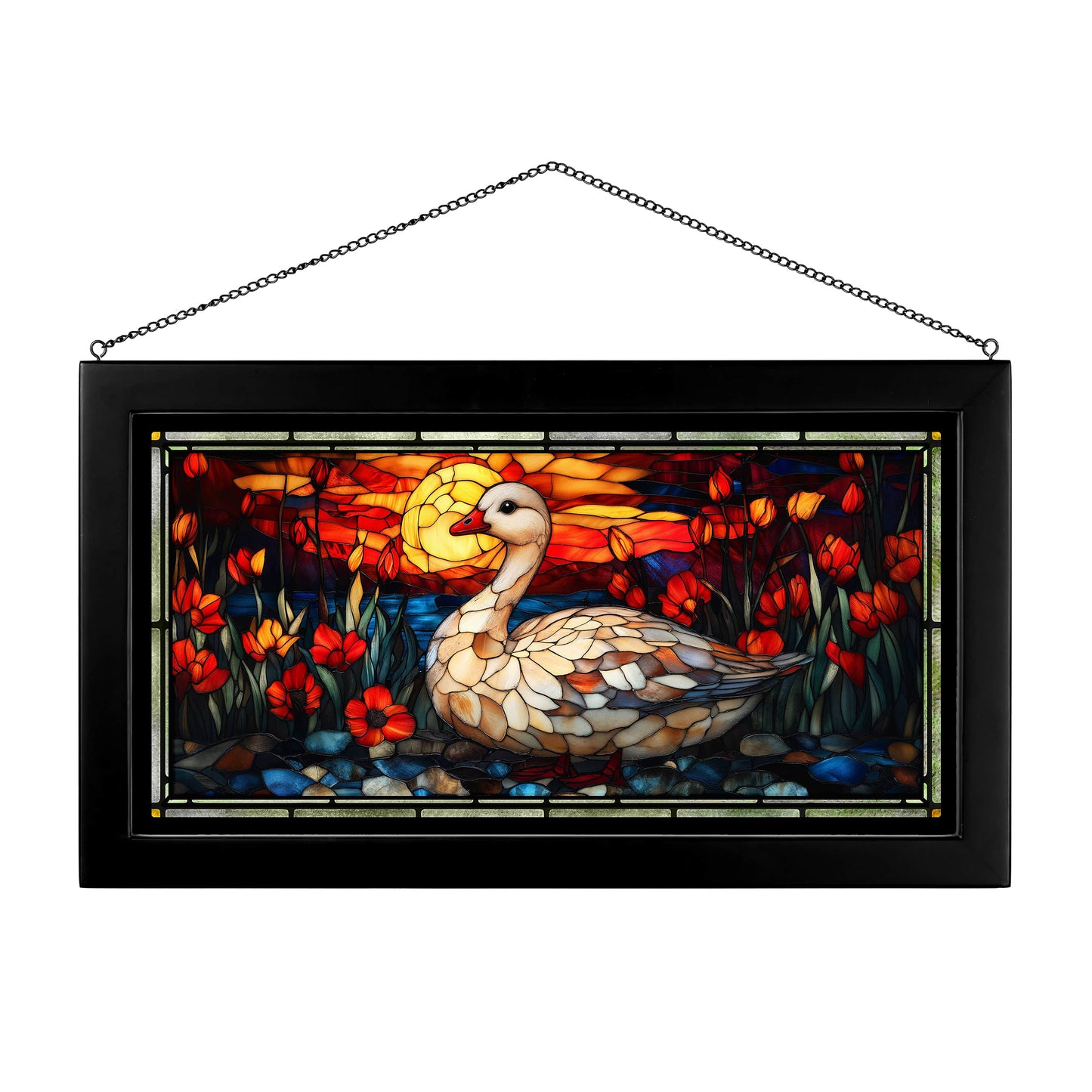 Harvest Honker  - 13" x 23" Stained Glass Art