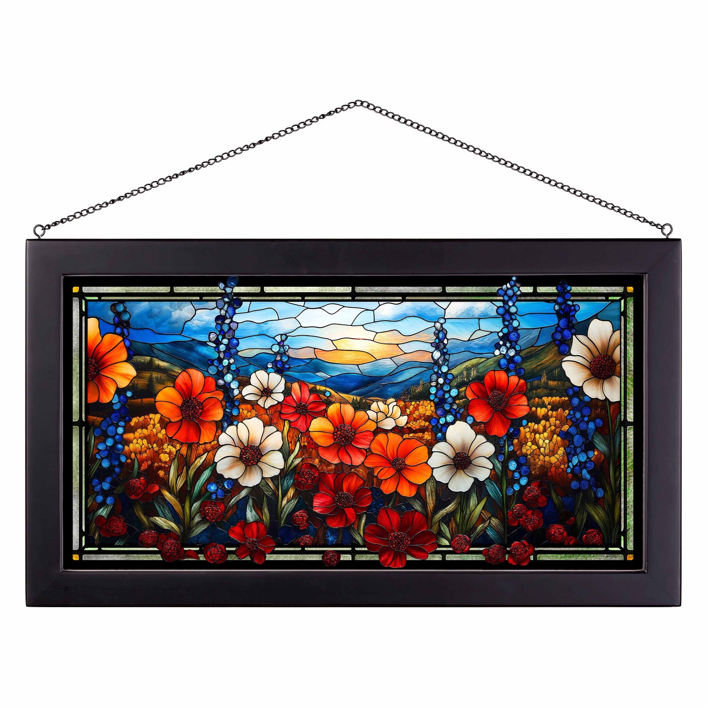 Wildflower Waltz  - 13" x 23" Stained Glass Art