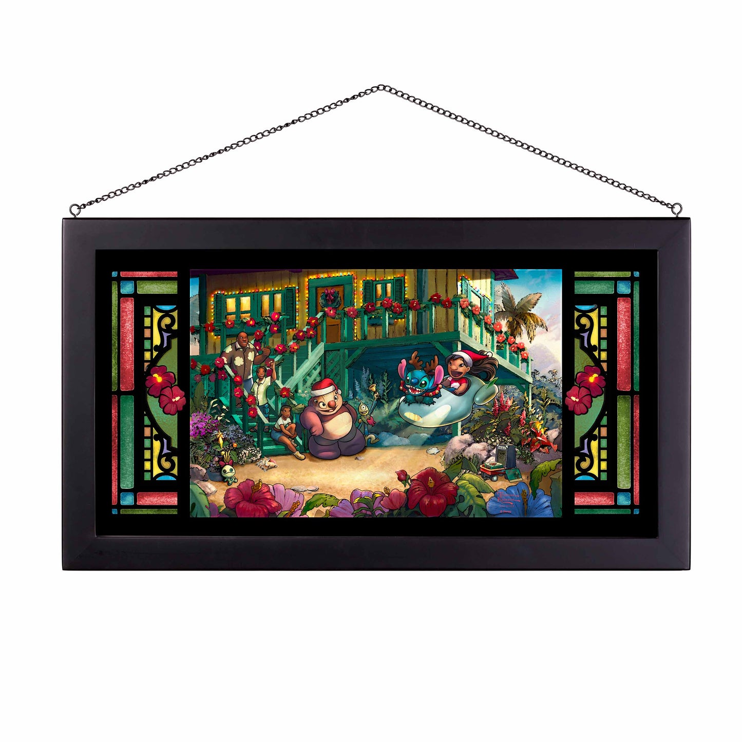Disney Lilo and Stitch Aloha Christmas - Stained Glass Art