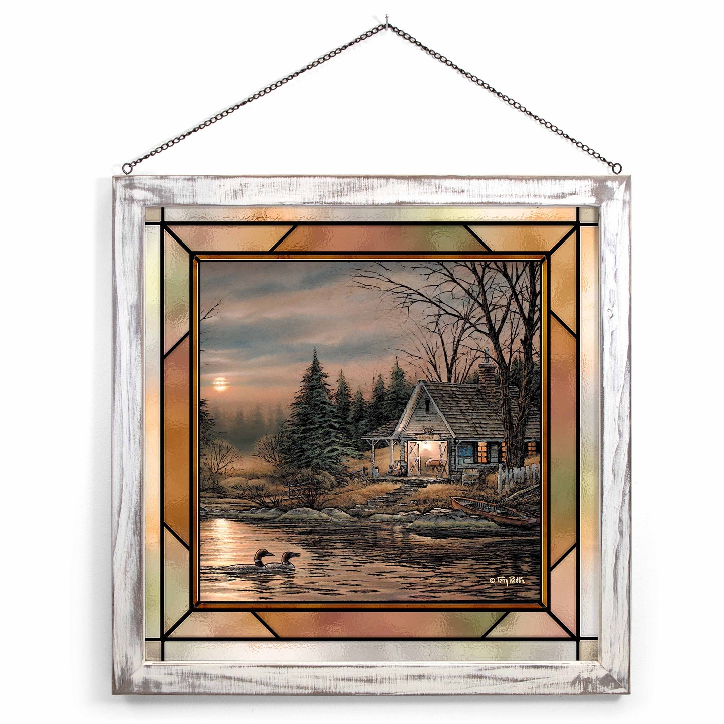 Quiet of the Evening - 20" x 20" Stained Glass Art