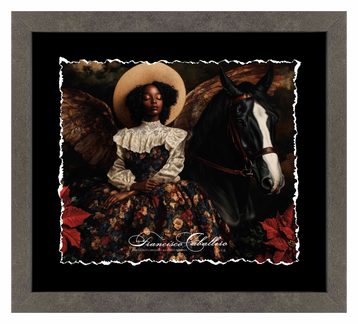 Poinsettia Dreams - Deckled Edge Paper Print