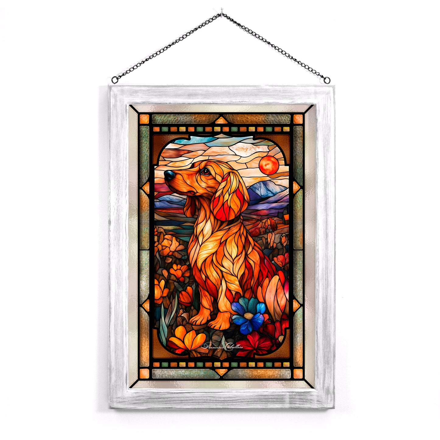 Dachshund  - Stained Glass Art