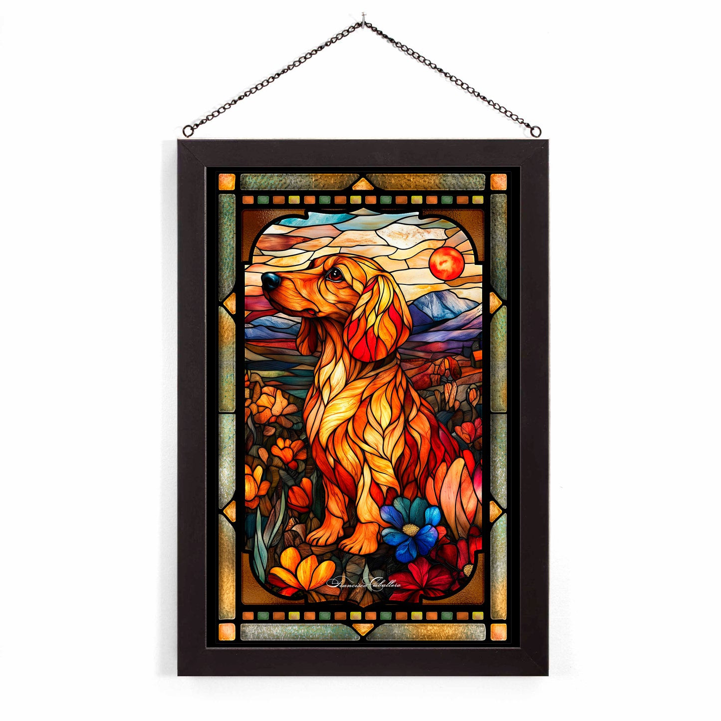 Dachshund  - Stained Glass Art