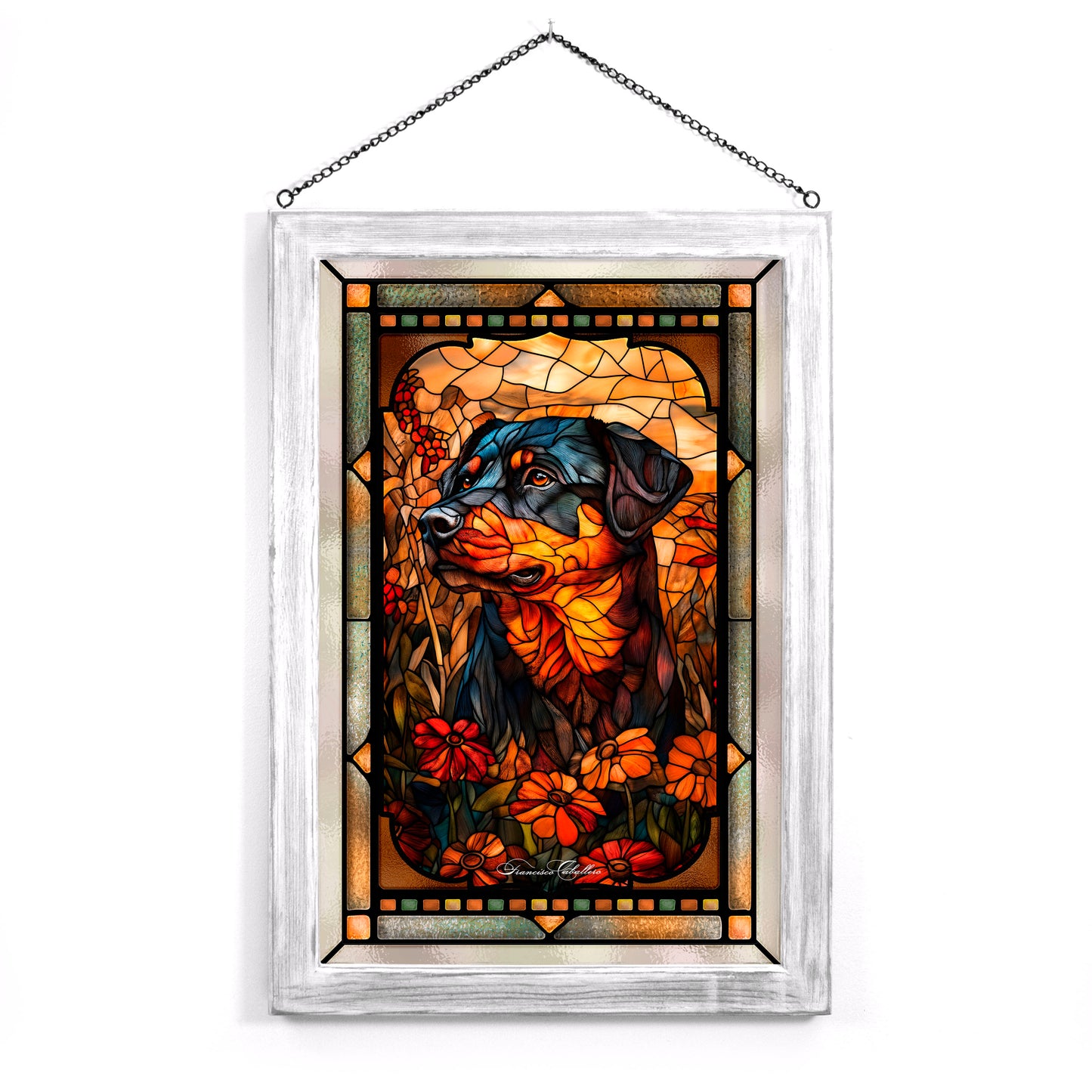 Rottweiler - Stained Glass Art
