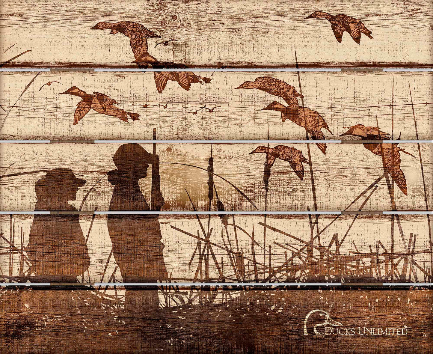 Duck Hunting Youth - 18" x 22" Wood Pallet Sign
