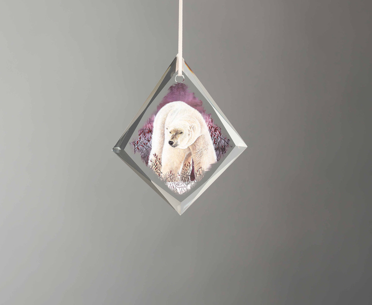 Purple Polar - Oval Glass Ornament