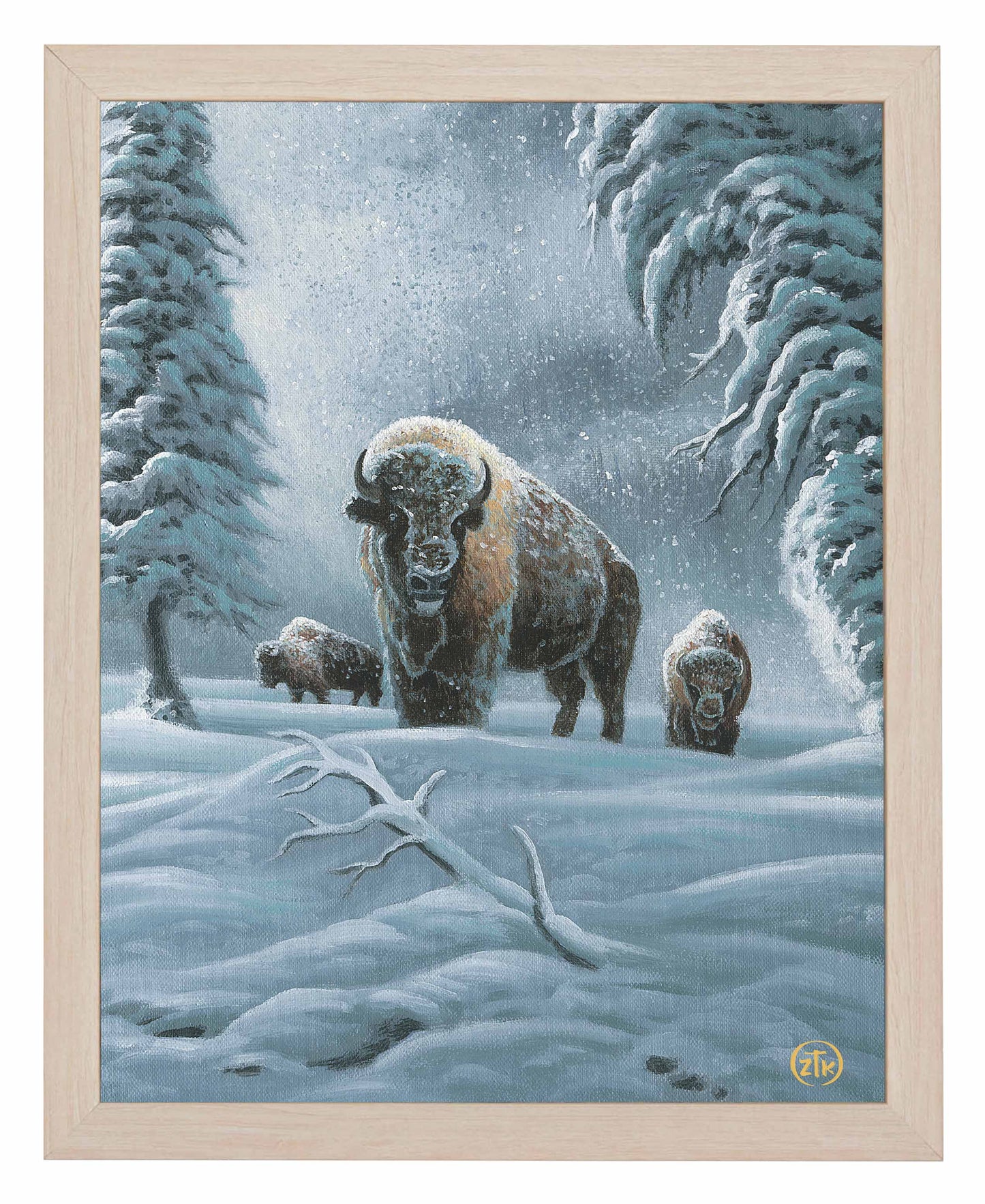 Bison in the Snow - Art Prints