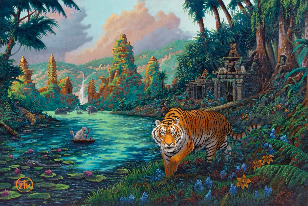 Tiger Jungle - 12" x 18" Wood Sign