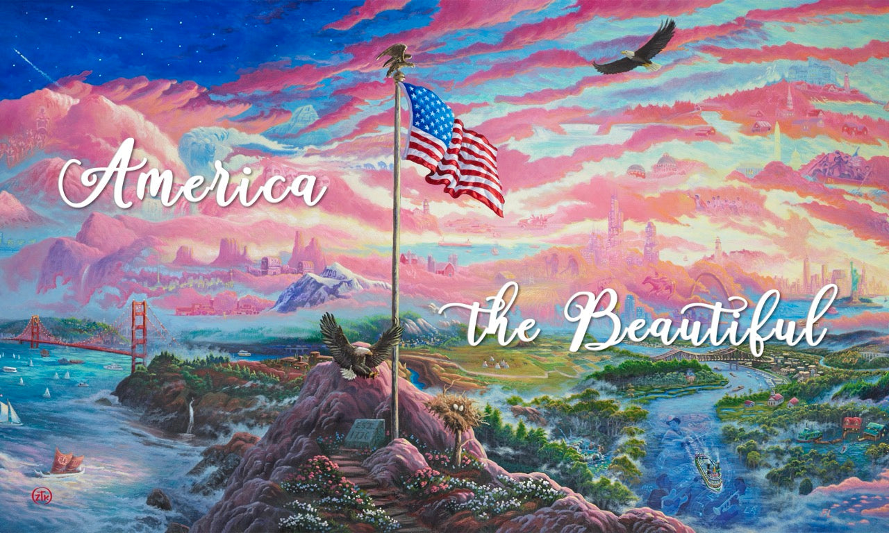 From Sea to Shining Sea - 12" x 30" Wood Sign