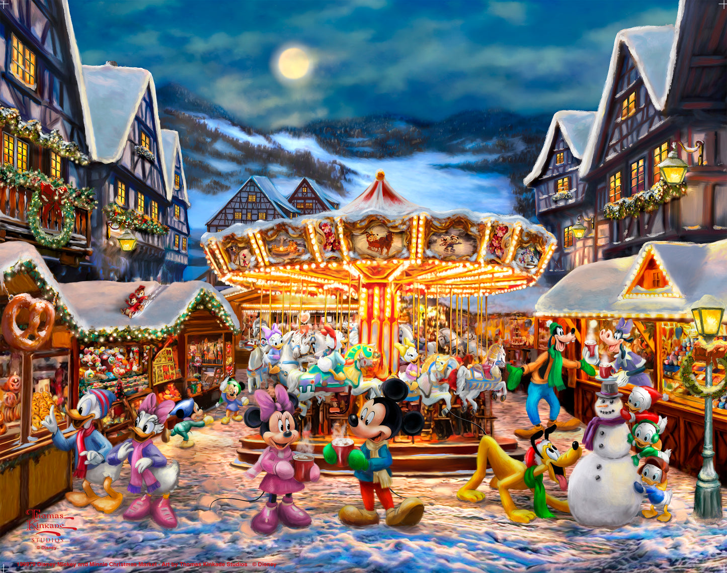 Disney Mickey and Minnie Christmas Market - Art Prints