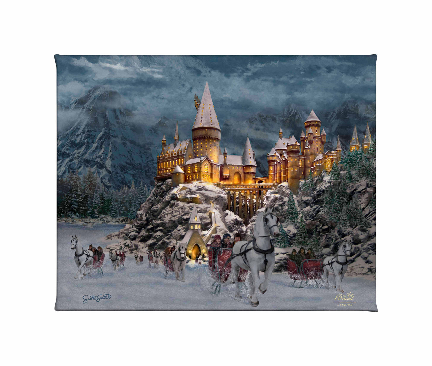 Hogwarts Castle in Winter - 8" x 10" Gallery Wrapped Canvas