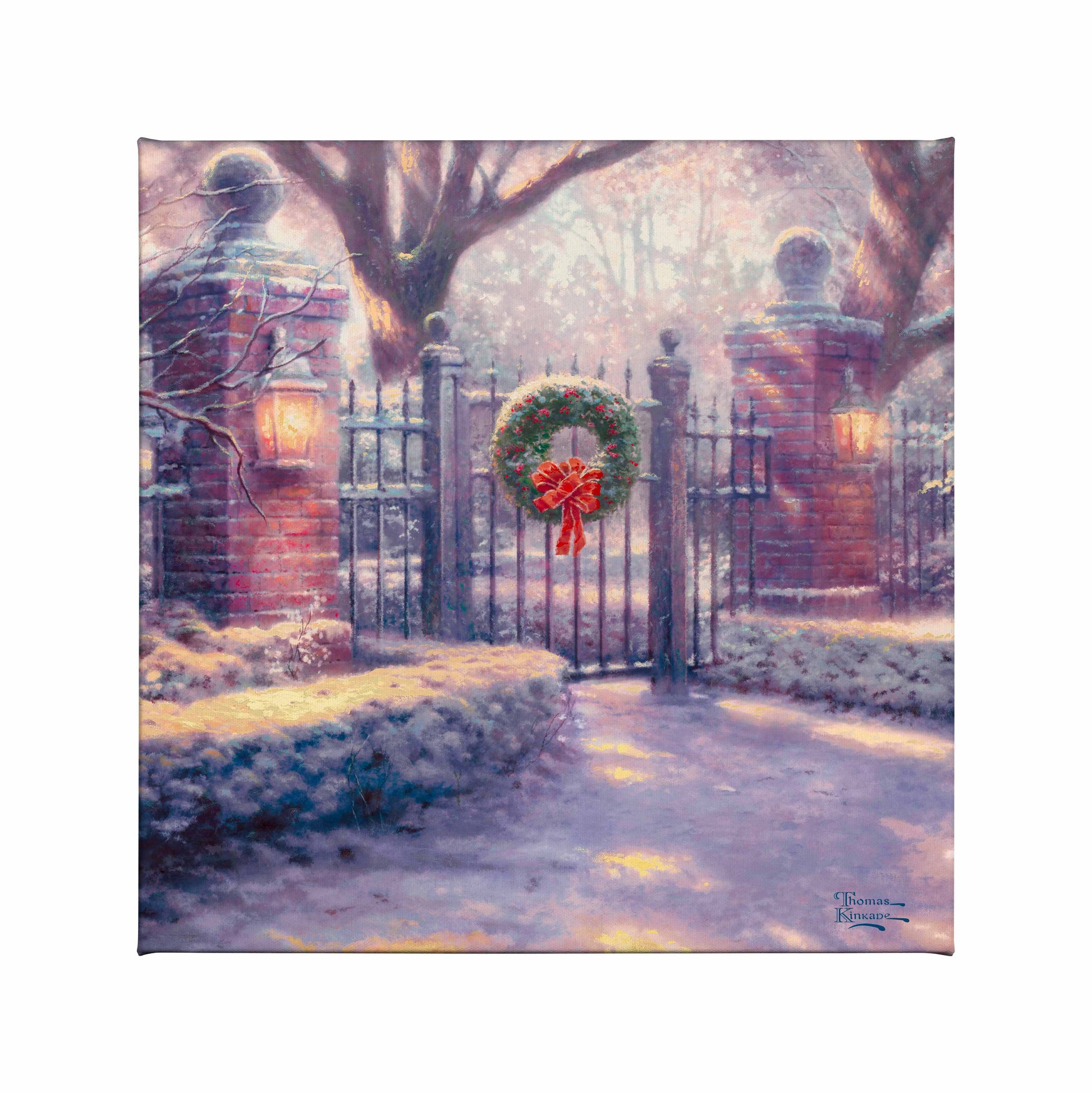 A painting of a gate in the Christmas 