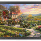 Framed painting showing countryside house