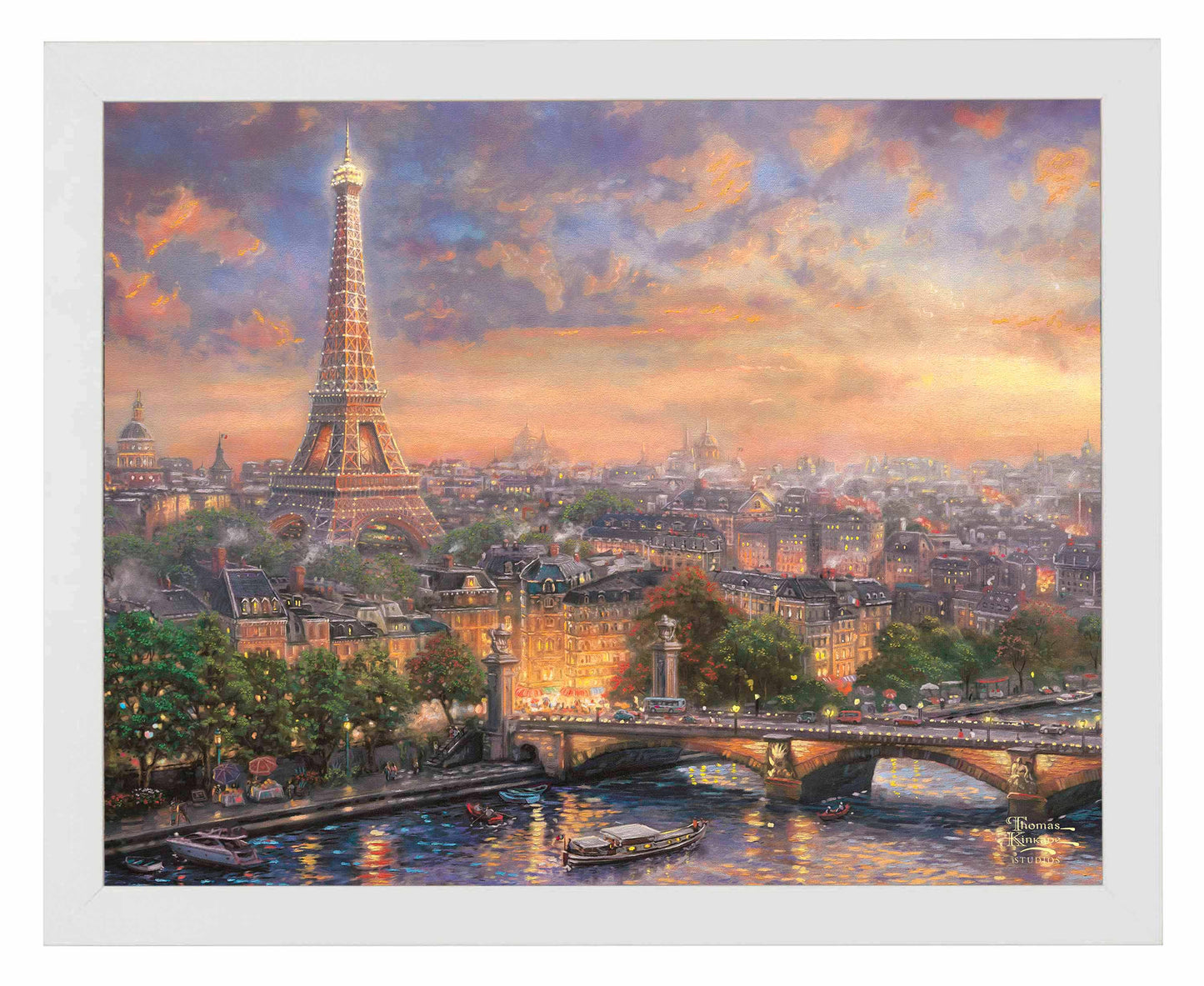 Framed painting showing Paris and the Eiffel tower