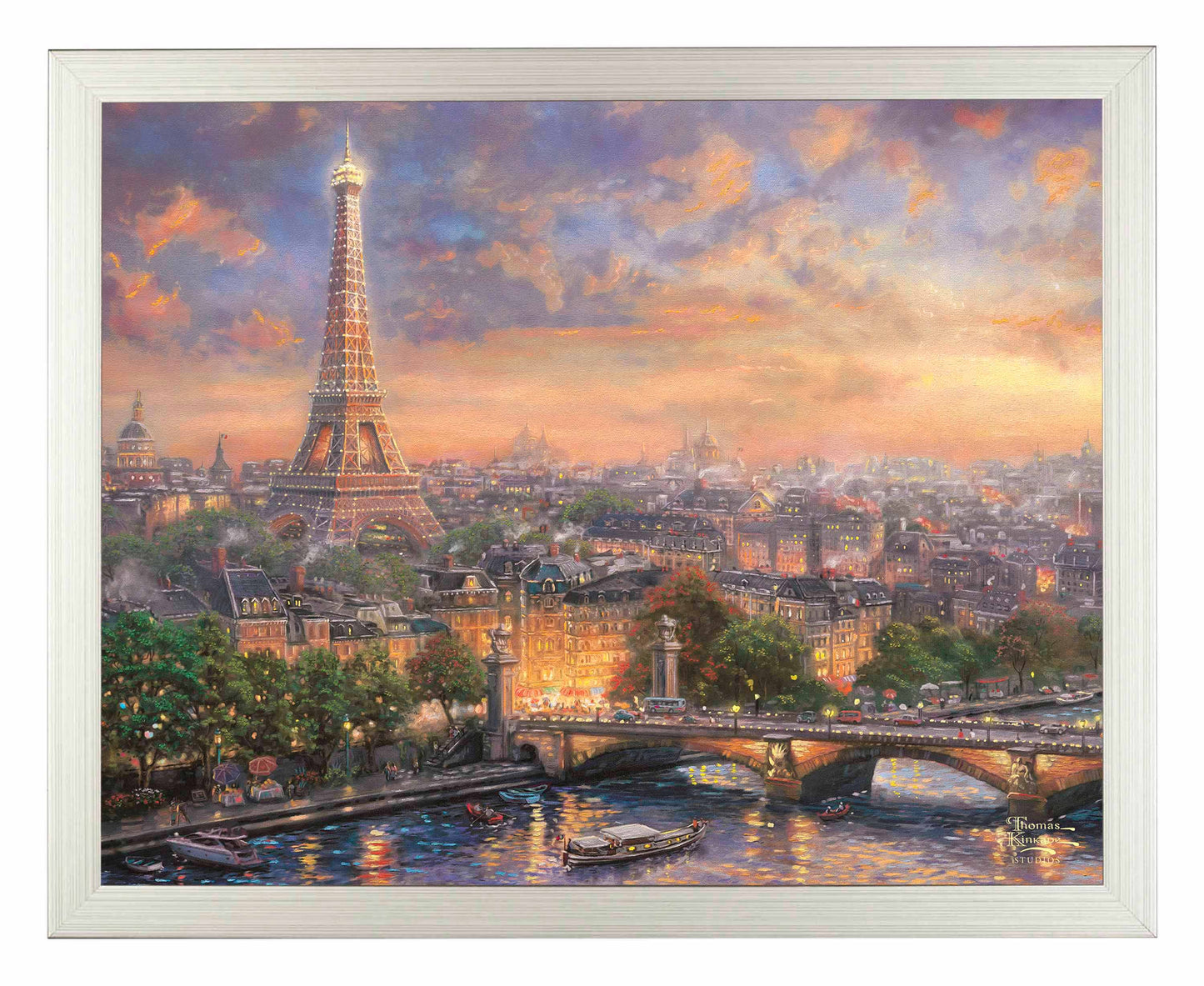 Framed painting showing Paris and the Eiffel tower