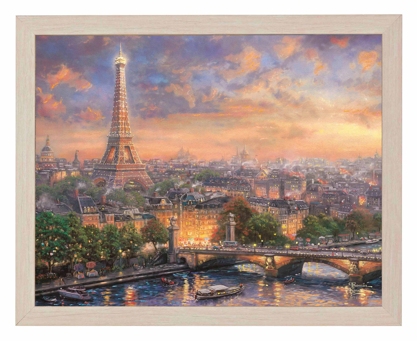 Framed painting showing Paris and the Eiffel tower