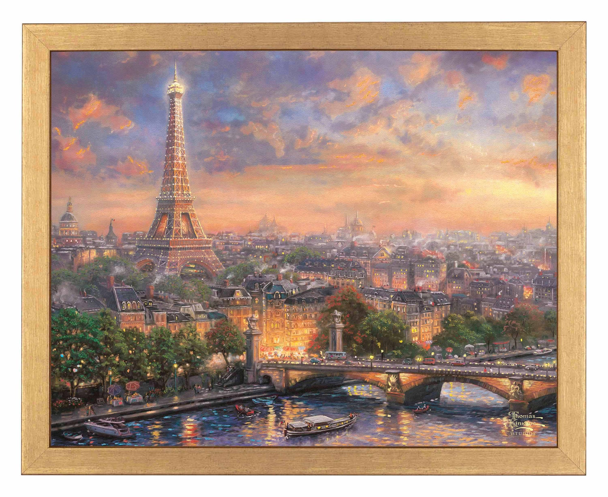 Framed painting showing Paris and the Eiffel tower