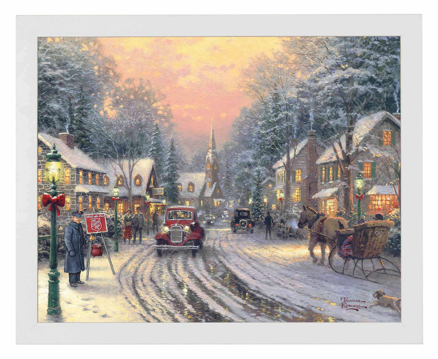 Framed painting of Christmas season vibes