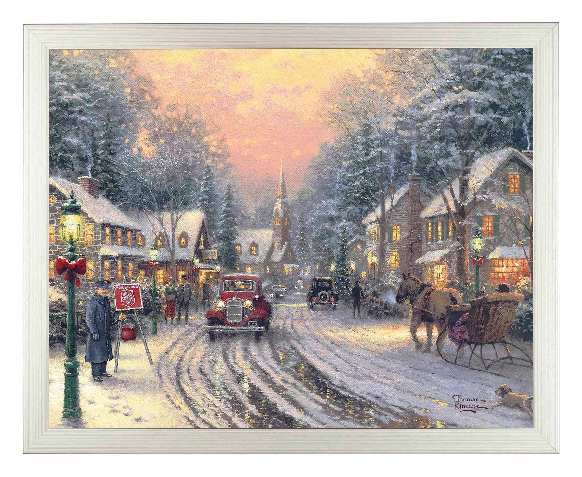 Framed painting of Christmas season vibes