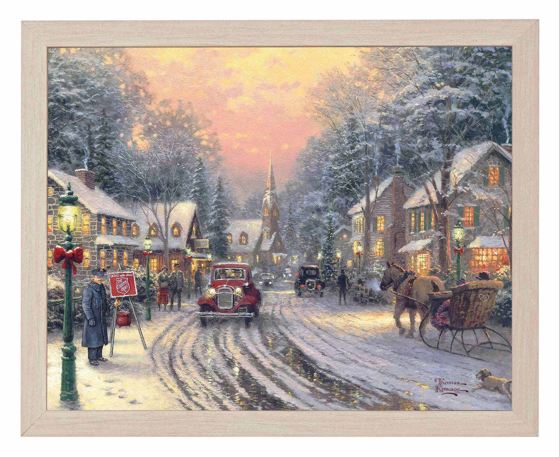 Framed painting of Christmas season vibes