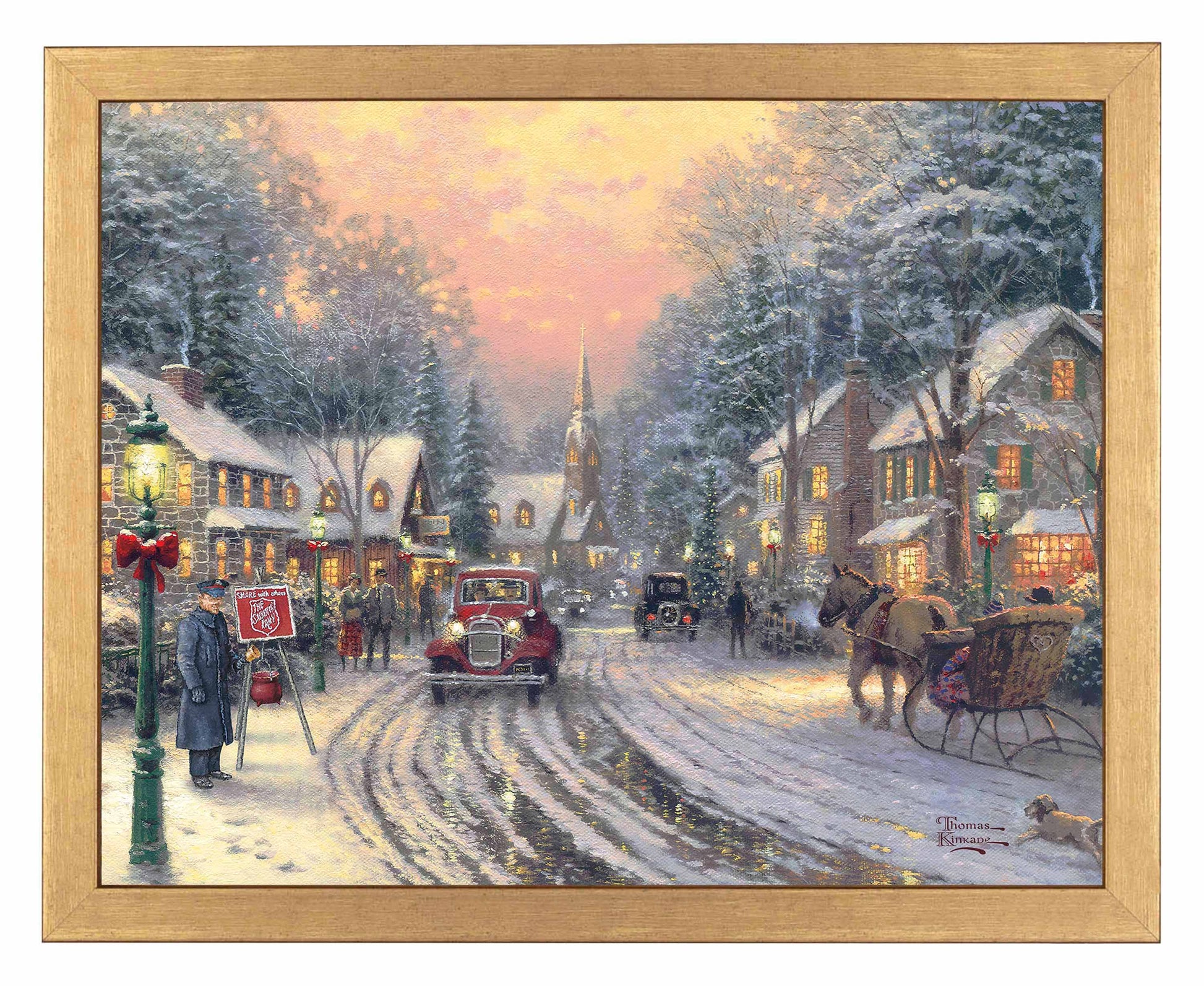 Framed painting of Christmas season vibes