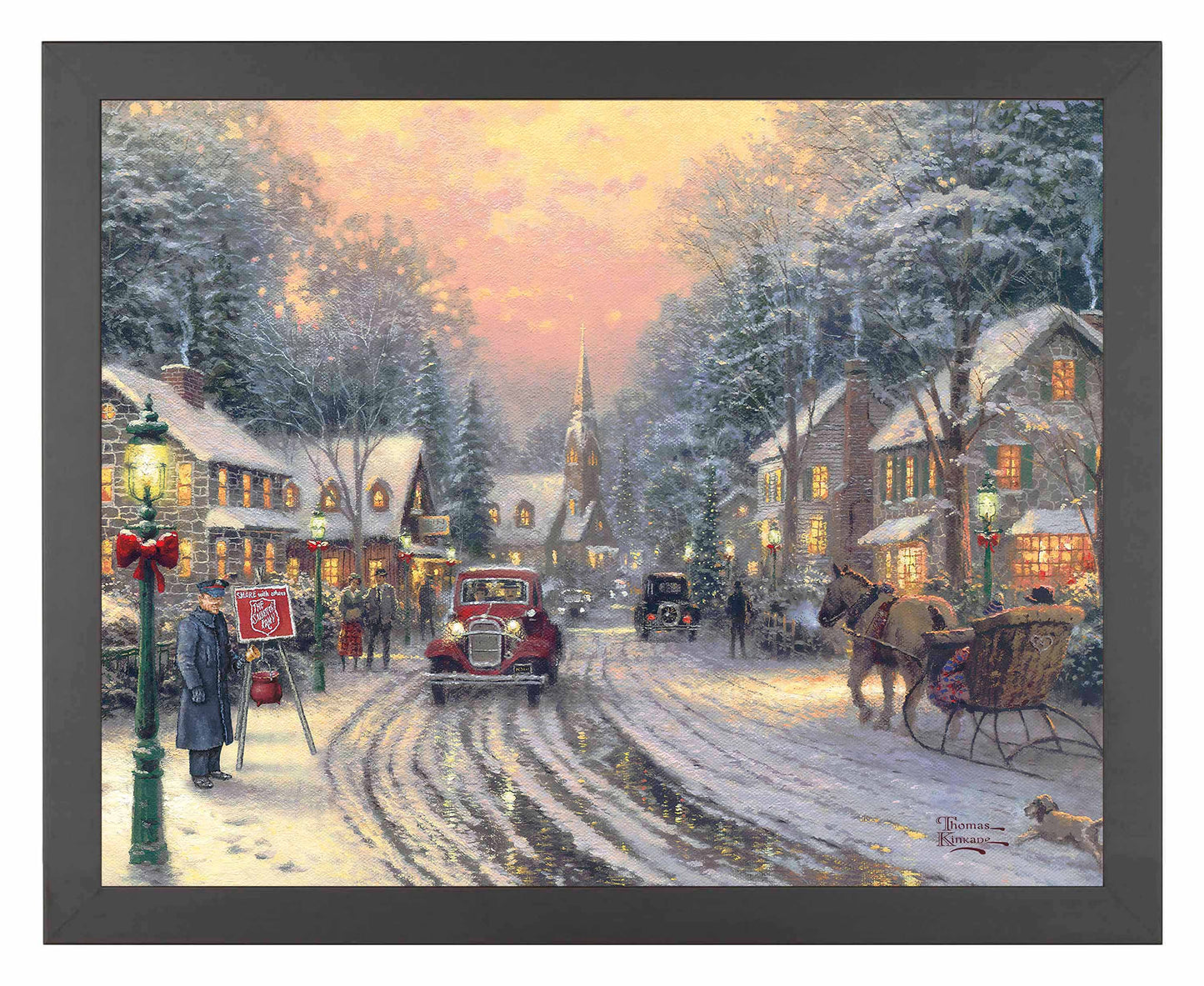 Framed painting of Christmas season vibes