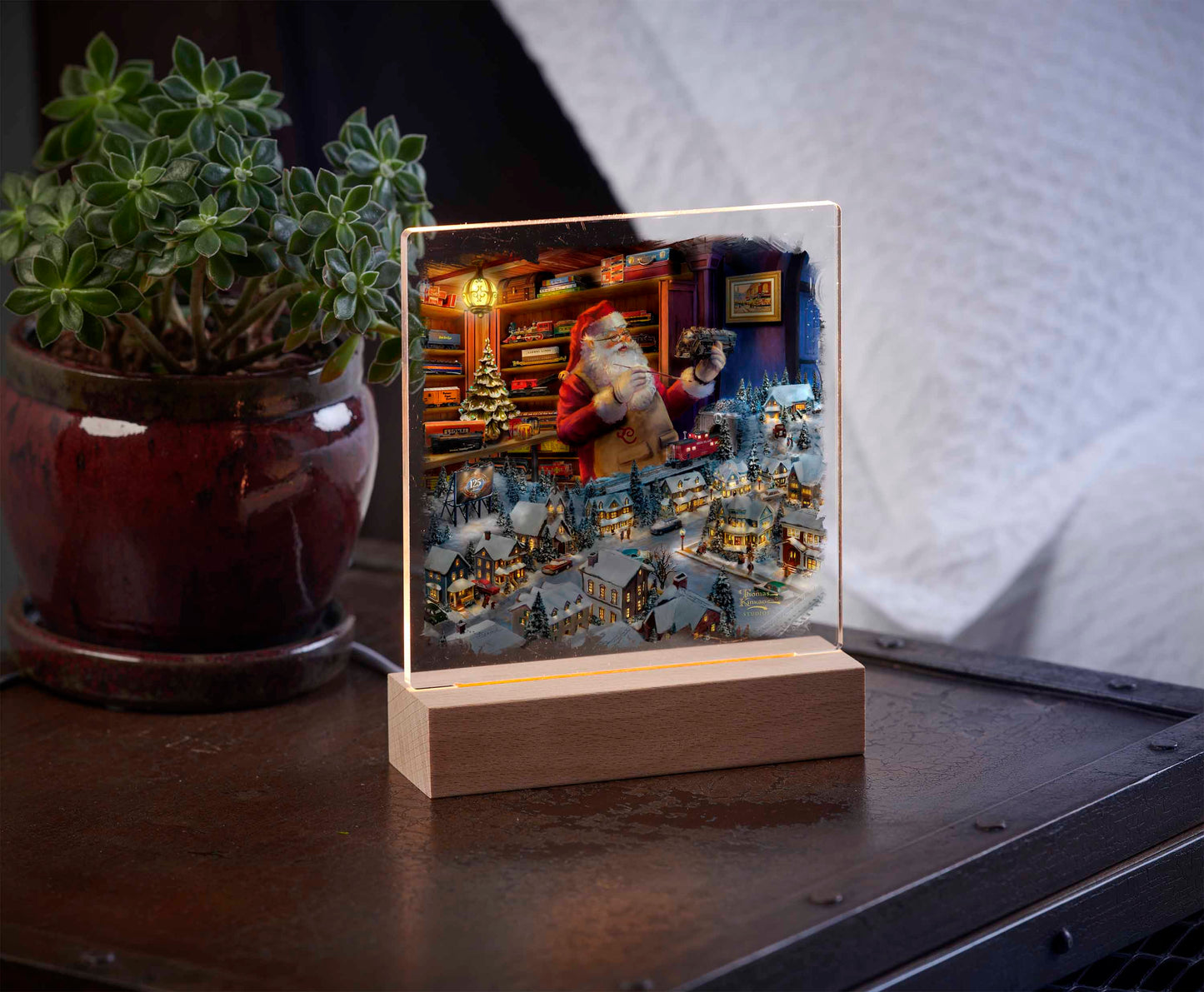 Santa's Final Touch, A Lionel Legacy -  Acrylic Night Light