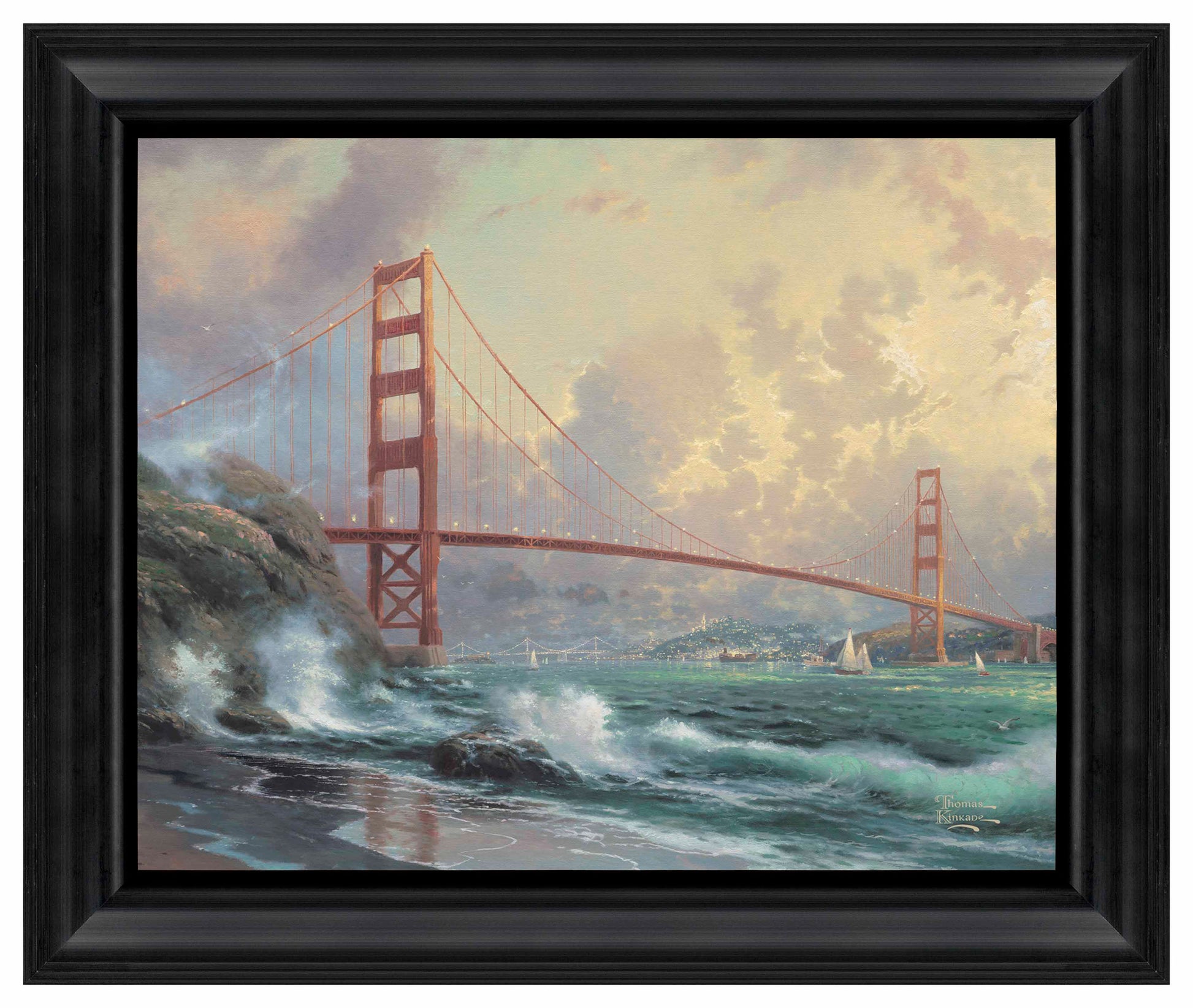 Framed painting of the Golden Gate Bridge