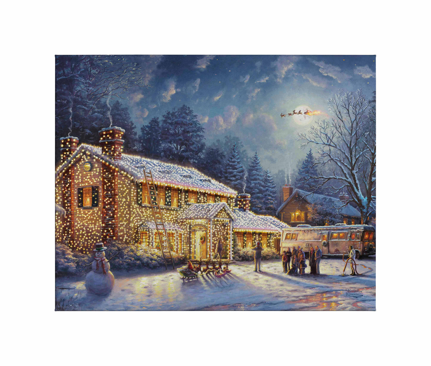 Painting of national lampoon house in Christmas