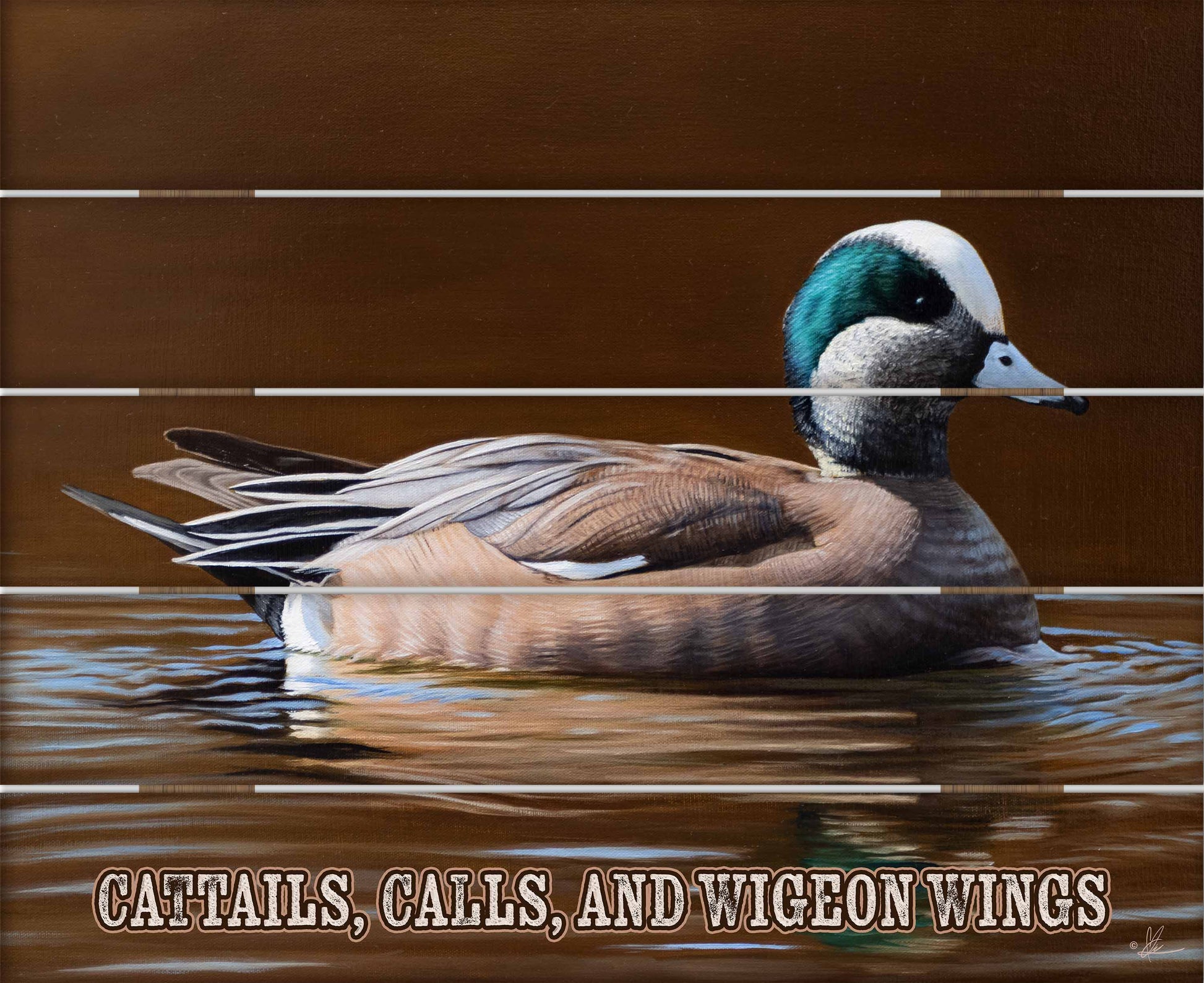 Wood pallet sign with a duck painting 