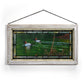 Framed painting with swimming ducks in the river