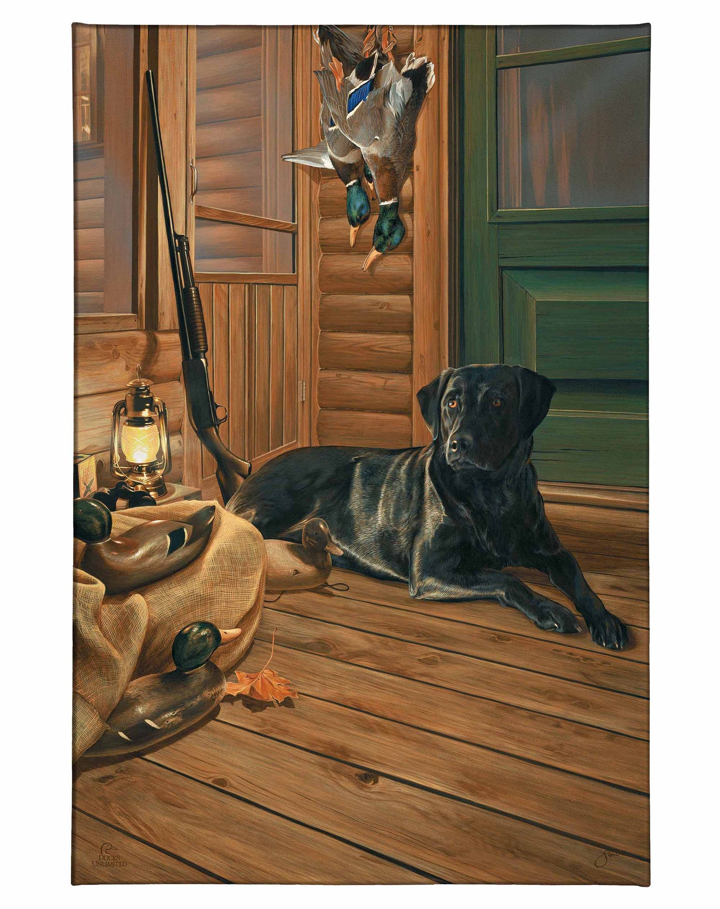 Bountiful Day - Black Lab Gallery Wrapped Canvas - Official Ducks Unlimited Art