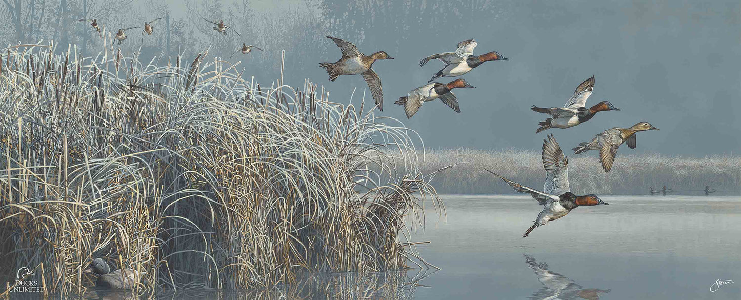 A Hint of Yesteryear 12" x 30" Wood Sign - Official Ducks Unlimited Art