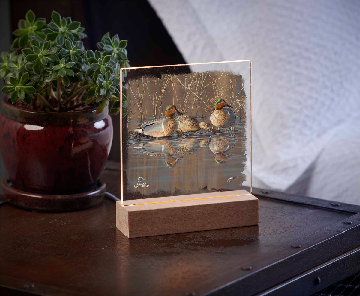 Amber Waters 6.37" x 6" Acrylic Night Light - Official Ducks Unlimited Art