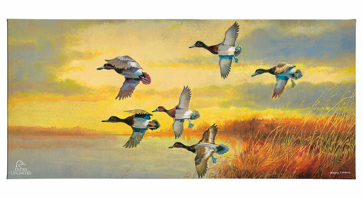 Autumn Sunrise - Bluebills Gallery Wrapped Canvas - Official Ducks Unlimited Art