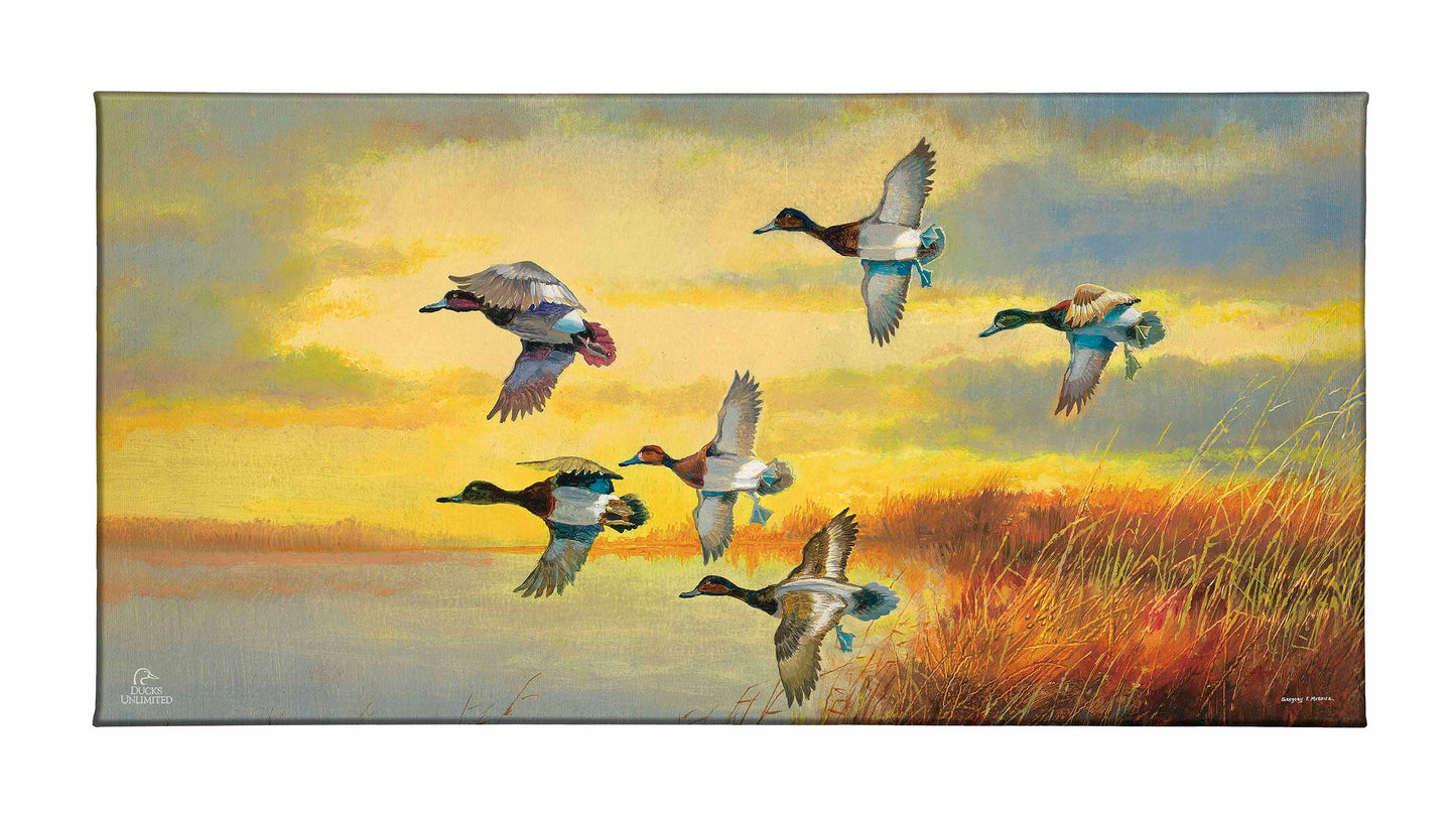 Autumn Sunrise - Bluebills Gallery Wrapped Canvas - Official Ducks Unlimited Art