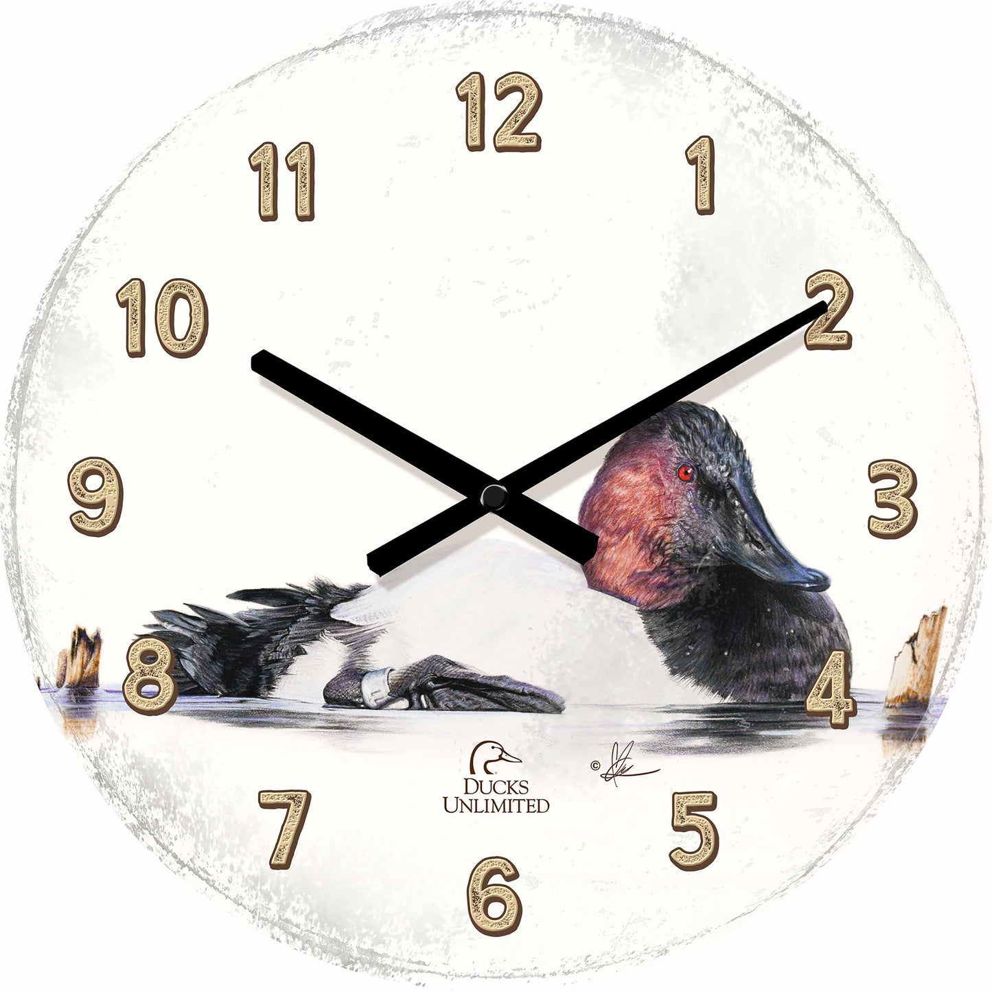 Banded 21" Round Clock - Official Ducks Unlimited Art