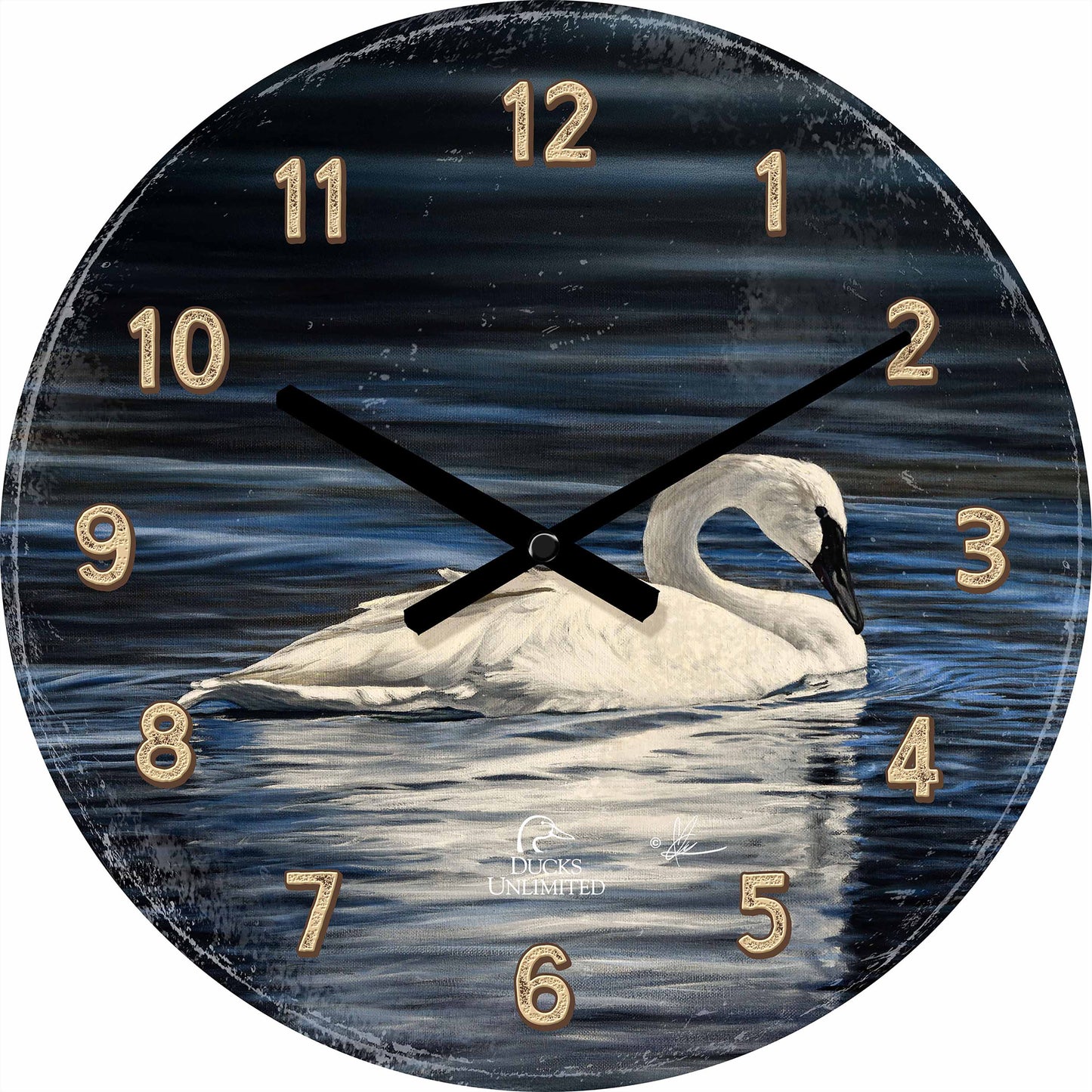 Beautiful 21" Round Clock - Official Ducks Unlimited Art