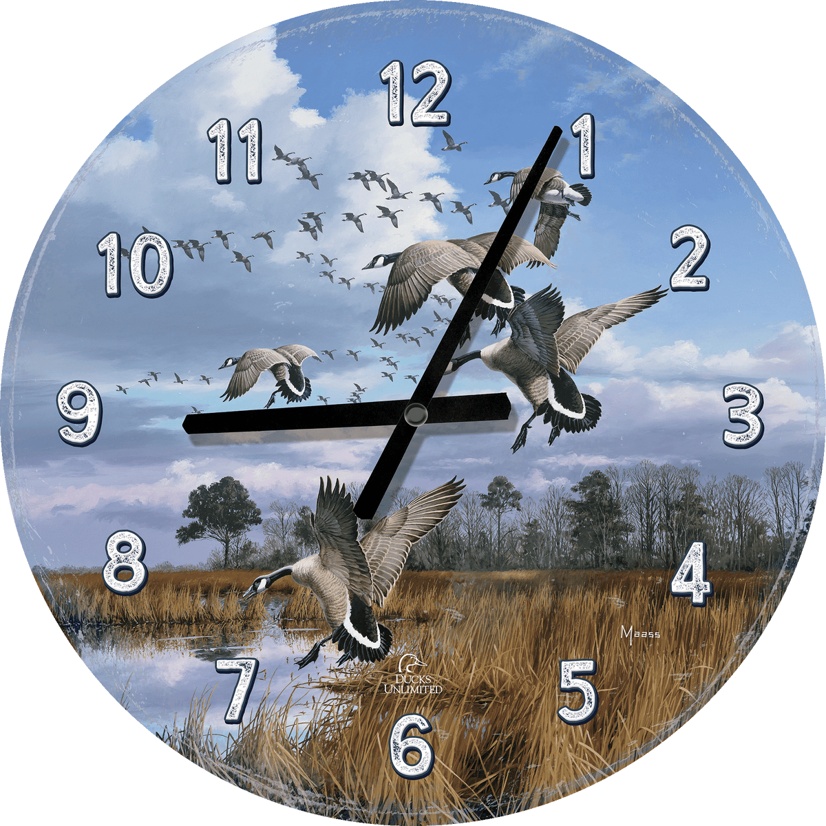 Canada Geese- Atlantic Flyway 21" Round Clock - Official Ducks Unlimited Art