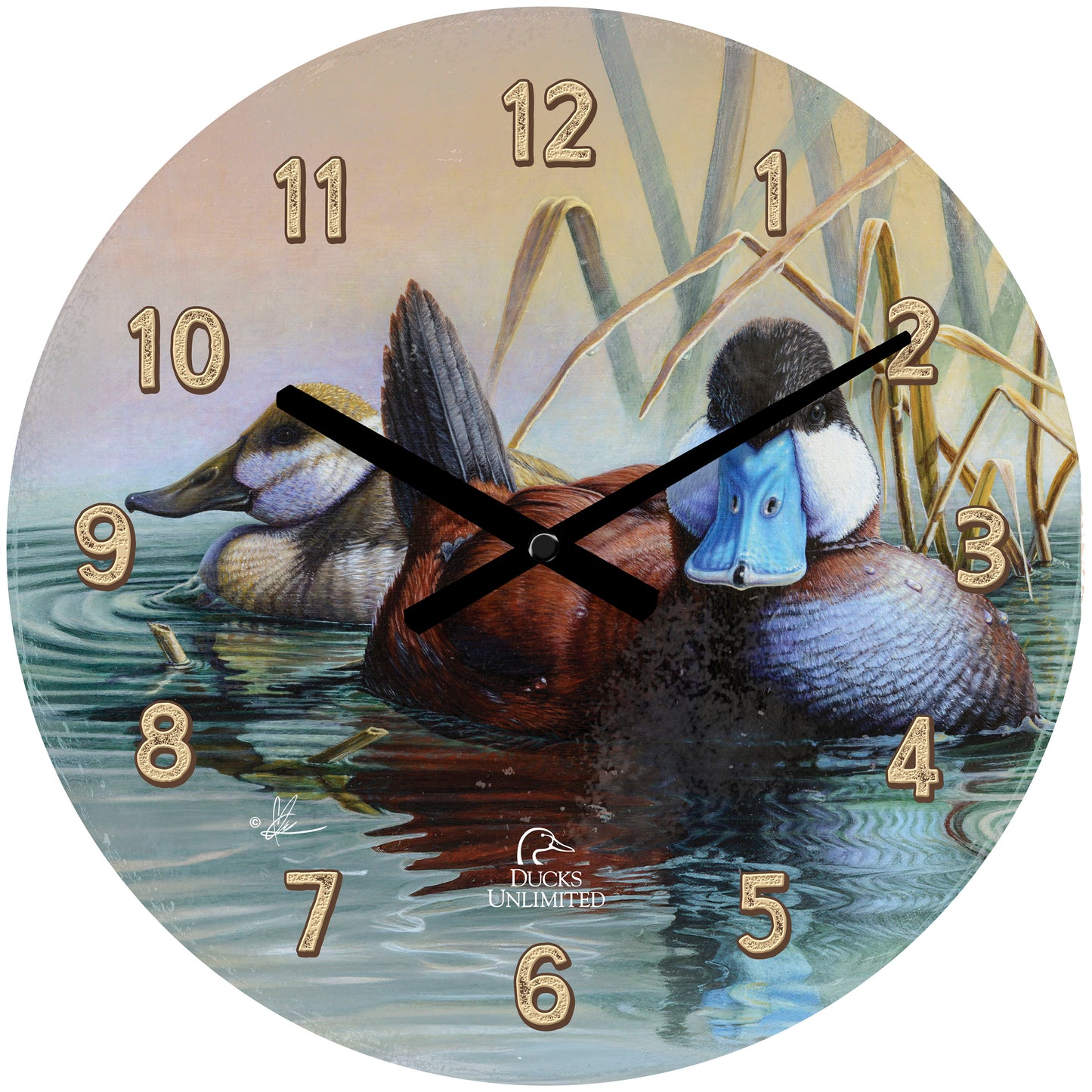 Day Spring 21" Round Clock - Official Ducks Unlimited Art