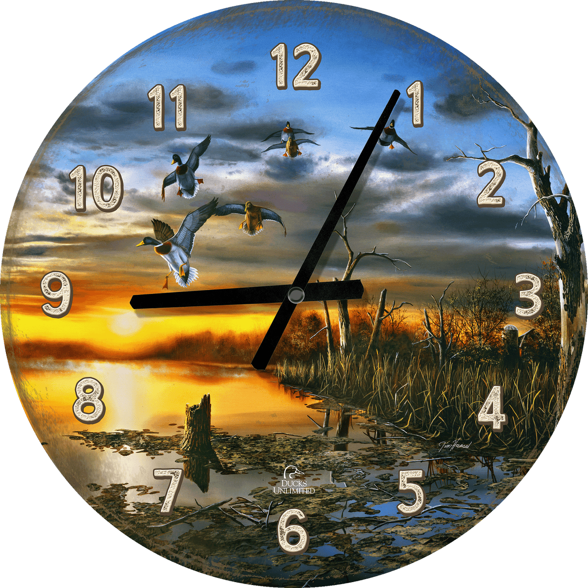 Days End 21" Round Clock - Official Ducks Unlimited