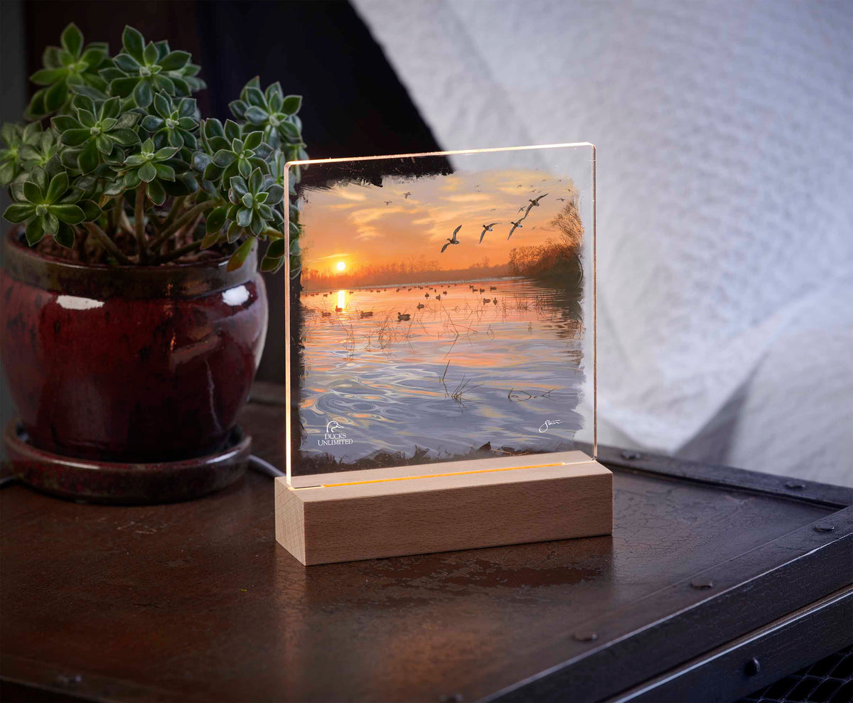 End of a Great Day 6.37" x 6" Acrylic Night Light - Official Ducks Unlimited Art