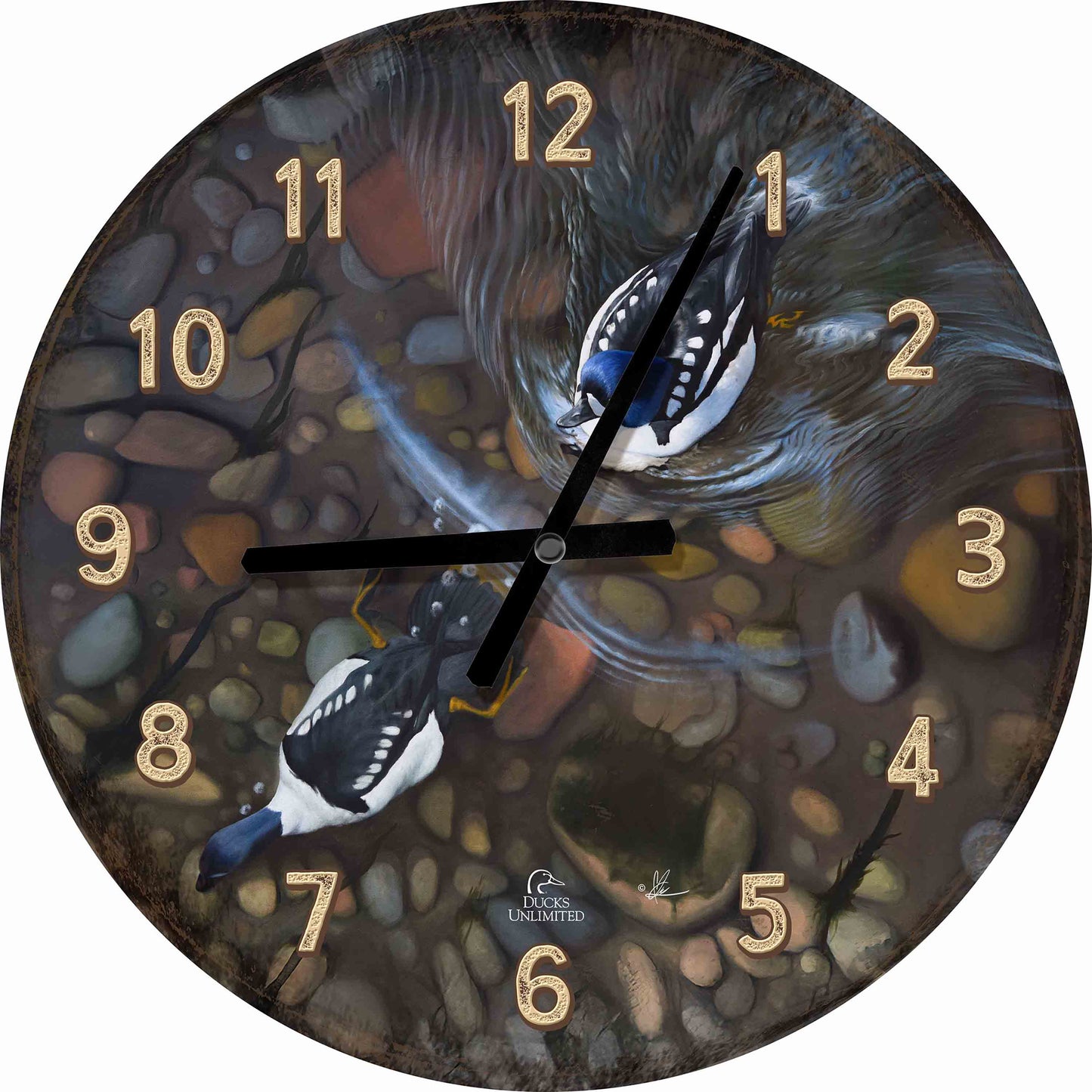 Lamar River Divers 21" Round Clocks - Official Ducks Unlimited Art